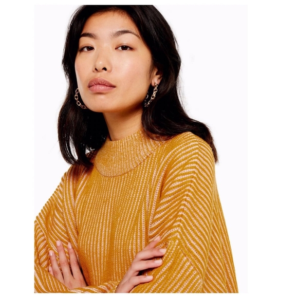 Topshop Small Mustard Mockneck Sweater - Picture 11 of 12